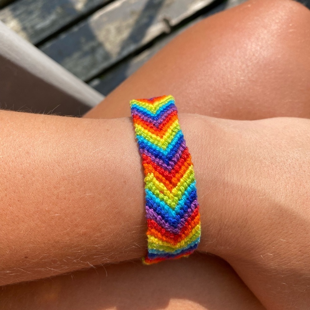 Handmade Rainbow Chevron Friendship Bracelet
